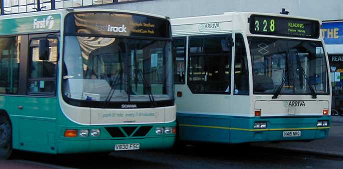 Arriva the Shires Volvo B10B Plaxton Verde 3815 and Beeline Scania L94UB Wright SW830