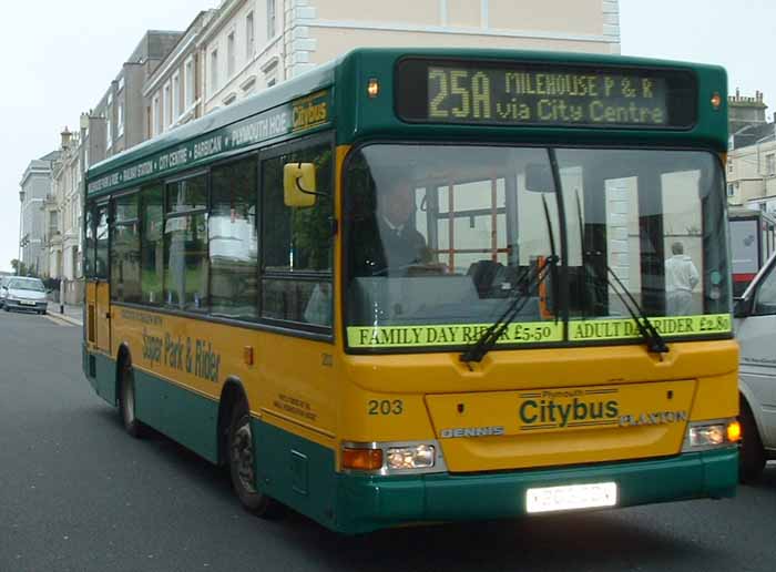 Plymouth CityBus Pointer Dart MPD 203 Super Park & Rider