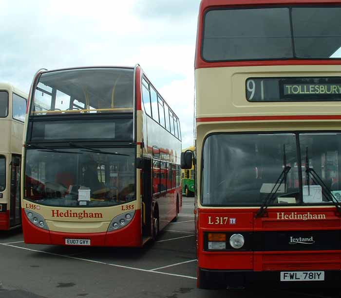 Hedingham Omnibuses Leyland Olympian ECW L217 & Alexander Dennis Enviro400 L355